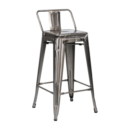 Taburete Alto Industrial Apilable de Acero 41x41x85cm Thinia Home Taburetes 1