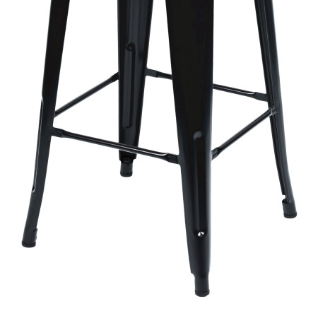 Pack 2 Taburetes Medios Industriales Apilables de Acero y Madera 43x43x76cm Thinia Home Taburetes 4