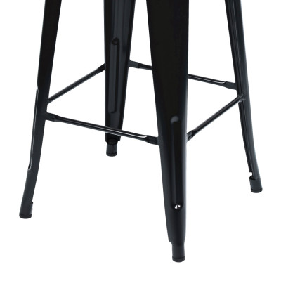 Pack 4 Taburetes Medios Industriales Apilables de Acero y Madera 43x43x76cm Thinia Home Taburetes 4
