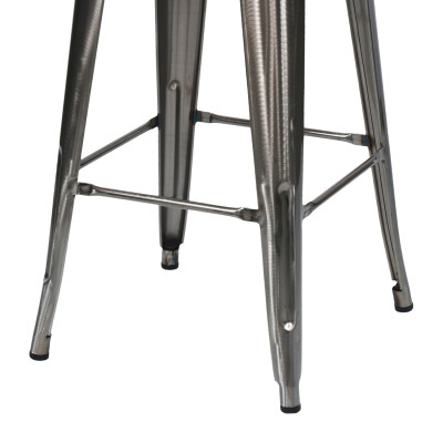 Pack 10 Taburetes Medios Industriales Apilables de Acero y Madera 43x43x76cm Thinia Home Taburetes 14