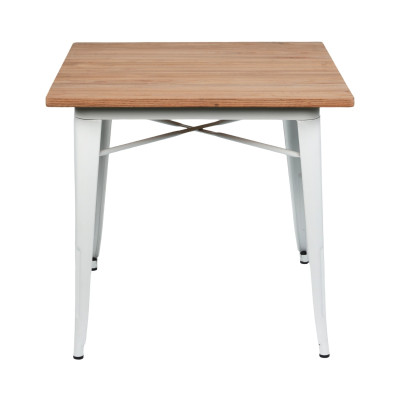 Mesa de Comedor Industrial Cuadrada de Madera y Acero 80x80x76cm Thinia Home Mesas de Comedor 6