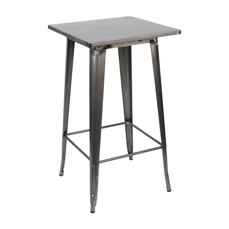 Mesa Alta Industrial Cuadrada de Acero 60x60x105cm Thinia Home Mesas de Comedor 1