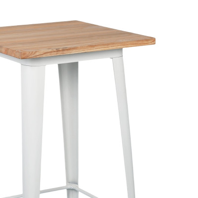 Mesa Alta Industrial Cuadrada de Madera y Acero 60x60x105cm Thinia Home Mesas de Comedor 6