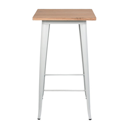 Mesa Alta Industrial Cuadrada de Madera y Acero 60x60x105cm Thinia Home Mesas de Comedor 8