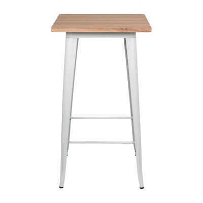 Mesa Alta Industrial Cuadrada de Madera y Acero 60x60x105cm Thinia Home Mesas de Comedor 8