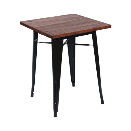 Mesa de Comedor Industrial Cuadrada de Madera y Acero 60x60x76cm Thinia Home Mesas de Comedor 1