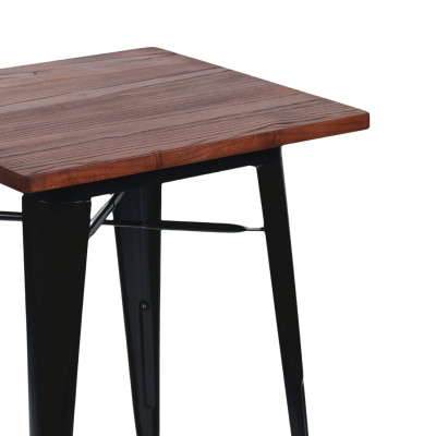 Table de salle à manger industrielle carrée en bois et en acier, 60 x 60 x 76 cm Thinia Home