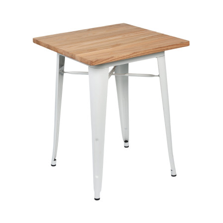 Mesa de Comedor Industrial Cuadrada de Madera y Acero 60x60x76cm Thinia Home Mesas de Comedor 1