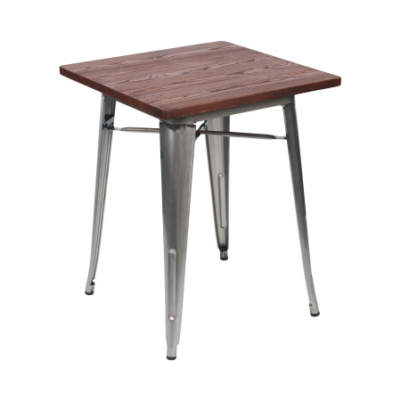 Mesa de Comedor Industrial Cuadrada de Madera y Acero 60x60x76cm Thinia Home Mesas de Comedor 1