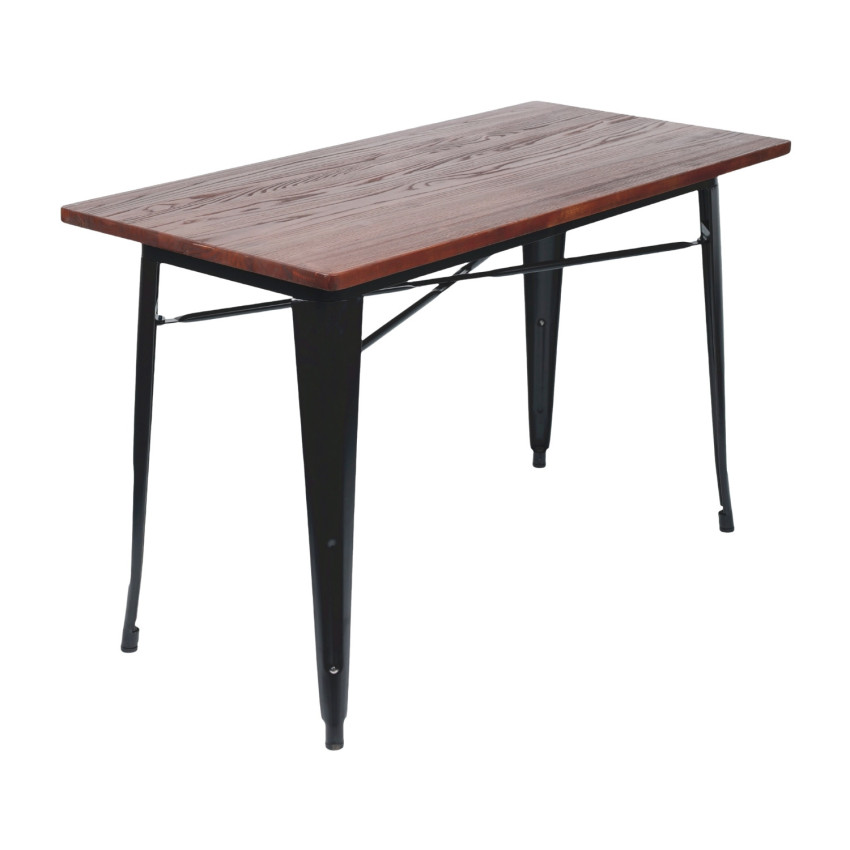 Mesa de Comedor Industrial Rectangular de Madera y Acero 120x60x76cm Thinia Home Mesas de Comedor 1
