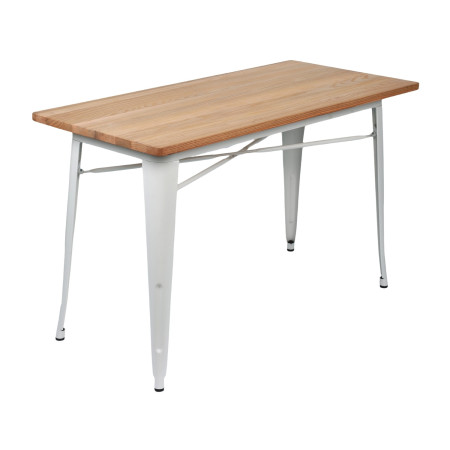 Mesa de Comedor Industrial Rectangular de Madera y Acero 120x60x76cm Thinia Home Mesas de Comedor 1