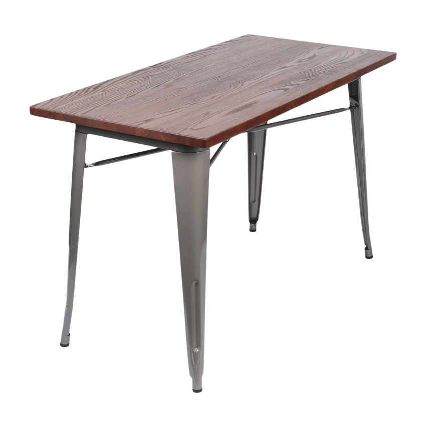 Mesa de Comedor Industrial Rectangular de Madera y Acero 120x60x76cm Thinia Home Mesas de Comedor 9