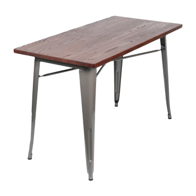 Mesa de Comedor Industrial Rectangular de Madera y Acero 120x60x76cm Thinia Home Mesas de Comedor 9