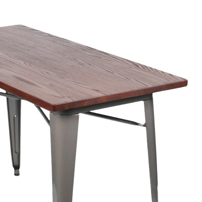 Mesa de Comedor Industrial Rectangular de Madera y Acero 120x60x76cm Thinia Home Mesas de Comedor 10