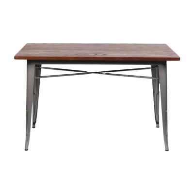 Mesa de Comedor Industrial Rectangular de Madera y Acero 120x60x76cm Thinia Home Mesas de Comedor 11