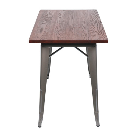 Mesa de Comedor Industrial Rectangular de Madera y Acero 120x60x76cm Thinia Home Mesas de Comedor 12
