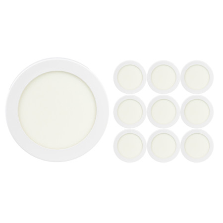 Pack 10 Downlights LED Empotrable Redondo 18W 1800lm Ø22.4cm 5700K Blanco 30000H SECOM Downlight Empotrable 1