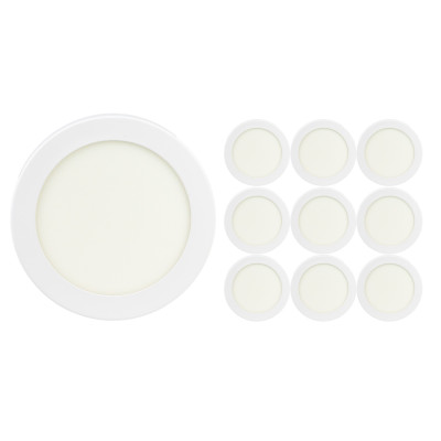 Pack 10 Downlights LED Empotrable Redondo 18W 1800lm Ø22.4cm 5700K Blanco 30000H SECOM Downlight Empotrable 1