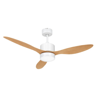Ventilador de teto Vento 106 cm, motor CC de 40 W, silencioso, função de rotação reversa, com luz LED e comando à distância Rayd