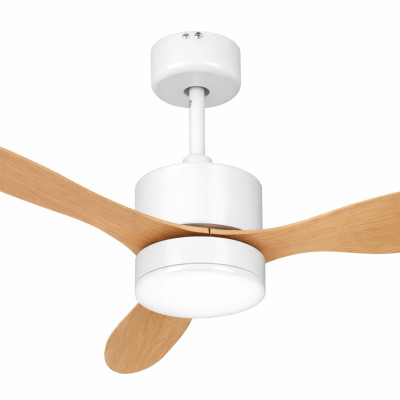 Ventilador de teto Vento 106 cm, motor CC de 40 W, silencioso, função de rotação reversa, com luz LED e comando à distância Rayd