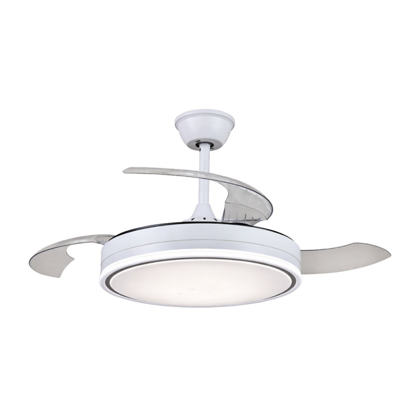 Ventilador de Techo Retráctil Aura 106cm Motor DC 30W Silencioso con Doble Luz LED 72W y Mando a Distancia Raydan Ventiladores d