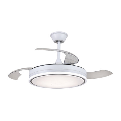 Ventilador de Techo Retráctil Aura 106cm Motor DC 30W Silencioso con Doble Luz LED 72W y Mando a Distancia Raydan Ventiladores d