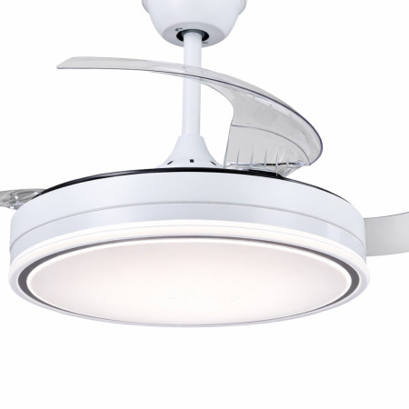 Ventilador de teto retrátil Aura 106 cm, motor DC de 30 W, silencioso, com dupla iluminação LED de 72 W e comando à distância Ra