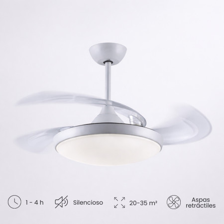 Ventilador de Techo Retráctil Essence 106cm Motor DC 30W Silencioso Con Luz LED y Mando a Distancia Raydan Ventiladores de Techo