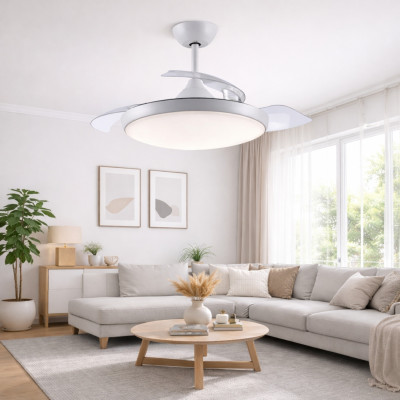 Ventilador de Techo Retráctil Essence 106cm Motor DC 30W Silencioso Con Luz LED y Mando a Distancia Raydan Ventiladores de Techo