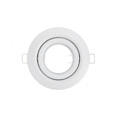 Suporte de lâmpada embutível circular ajustável, casquilho GU10, IP20, Ø10.7x6.5cm, SECOM