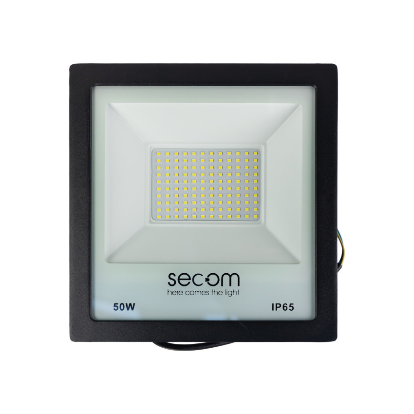 LED-Scheinwerfer Tenko Eco 50 W, 5.000 lm, IP65, „ 23.3x6x24.2cm “, schwarz, 50.000 Std., SECOM