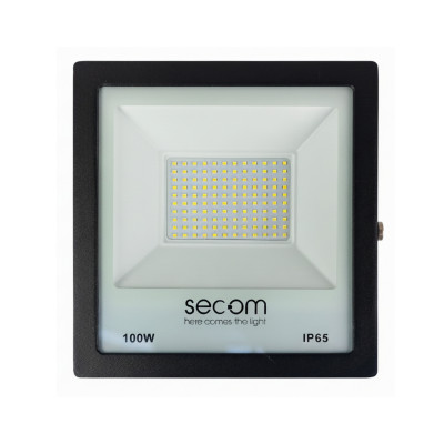 LED-Scheinwerfer TenkoS2 100 W, 10.000 lm, IP65, „ 26.5x5x29cm “, schwarz, 30.000 h, SECOM