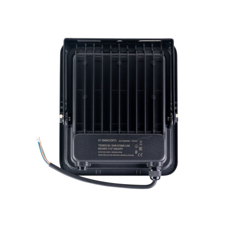 LED-Scheinwerfer TenkoS2 50 W, 5000 lm, IP65, 20 × 4 × 23 cm, schwarz, 30.000 Std., SECOM
