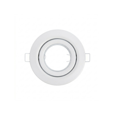 Portalámpara Empotrable Circular Ajustable Casquillo GU10 IP20 Blanco Ø10.1x4cm SECOM Downlight Empotrable 1