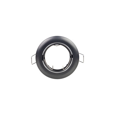 Portalámpara Empotrable Circular Ajustable Casquillo GU10 IP20 Grafito Ø8.2x2.5cm SECOM Downlight Empotrable 1