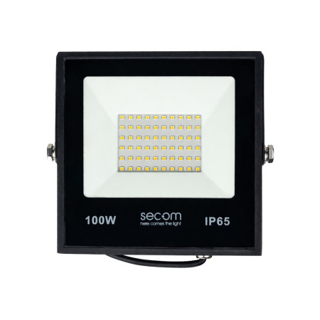 Proyector LED Provit 100W 11000lm IP65 28x4.7x31cm 5700K Negro 50000H SECOM Proyectores LED para Exterior 1
