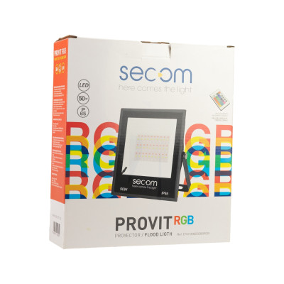 Proyector LED Provit 50W 5000lm IP65 19.5x4.5x22.5cm RGB Negro 50000H SECOM Proyectores LED para Exterior 4