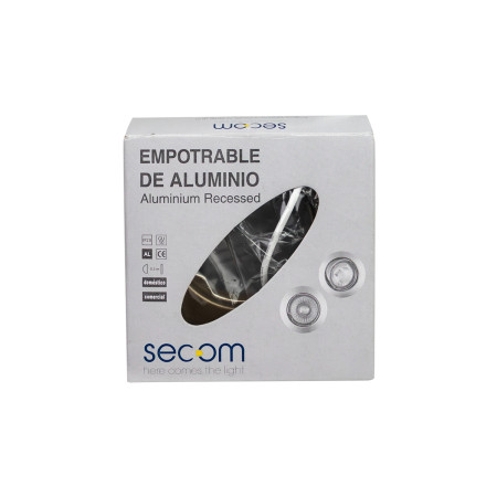 Portalámpara Empotrable Circular Casquillo GU10 IP20 Dorado Ø7.8x2.5cm SECOM Downlight Empotrable 2