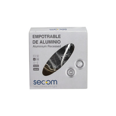 Portalámpara Empotrable Circular Casquillo GU10 IP20 Dorado Ø7.8x2.5cm SECOM Downlight Empotrable 2