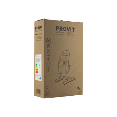 Proyector LED Provit Portátil con Batería Recargable 20W 1800lm IP54 21.5x19x32.5cm 4000K Negro/Amarillo 5H SECOM Proyectores LE