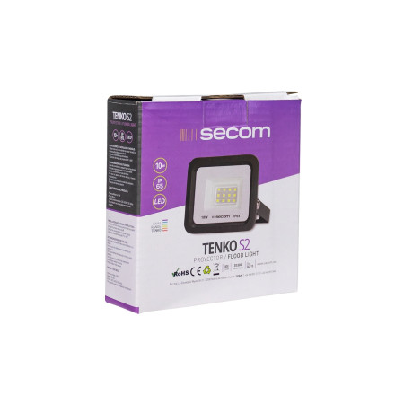 Proyector LED TenkoS2 10W 800lm IP65 10.5x2.5x8.5cm 5700K Negro 30000H SECOM Proyectores LED para Exterior 3
