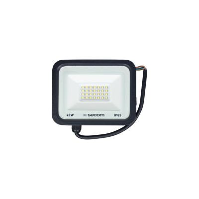 LED-Scheinwerfer TenkoS2 20 W, 1.600 lm, IP65, 14 × 3 × 11 cm, 6.000 K, schwarz, 30.000 Std., SECOM