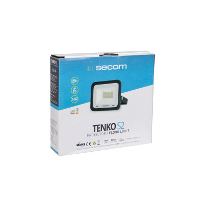 Proyector LED TenkoS2 20W 1600lm IP65 14x3x11cm 6000K Negro 30000H SECOM Proyectores LED para Exterior 4