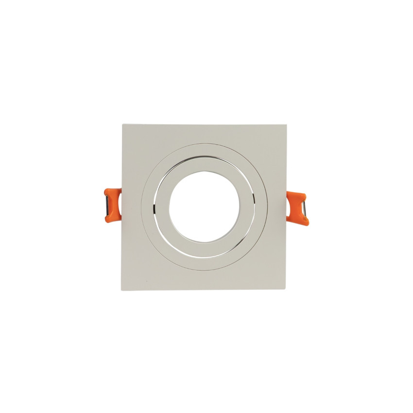 Portalámpara Empotrable Cuadrado Ajustable Casquillo GU5.3 IP20 Blanco 9.2x9.2x2.5cm SECOM Downlight Empotrable 1