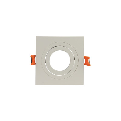 Portalámpara Empotrable Cuadrado Ajustable Casquillo GU5.3 IP20 Blanco 9.2x9.2x2.5cm SECOM Downlight Empotrable 1