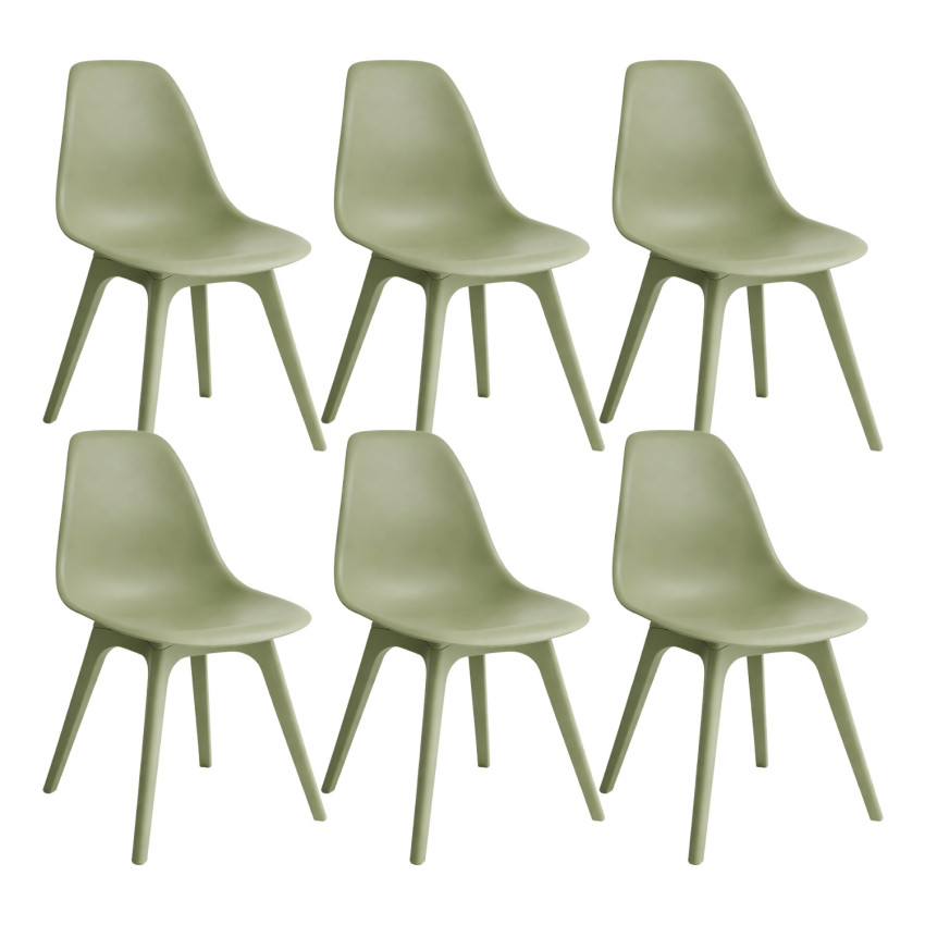 Pack de 6 Sillas de Comedor Nórdicas Aroa en Polipropileno para Interior y Exterior 7house Sillas de Jardín 22