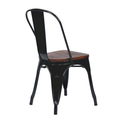 Pack 10 Sillas Apilables Industriales de Acero y Madera 45x45x85cm Thinia Home Sillas de Comedor 4