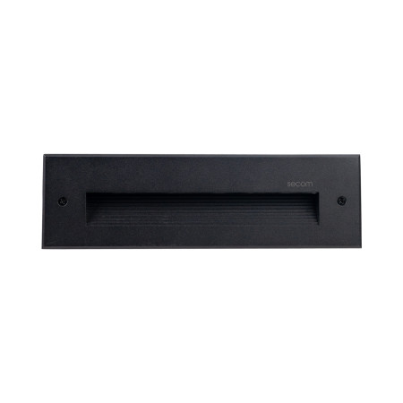 Aplique de Pared LED Empotrable Rectangular Trido Medium 6W 300lm IP65 25x5.3x7.5cm 4000K Negro 25000H SECOM Apliques de Exterio