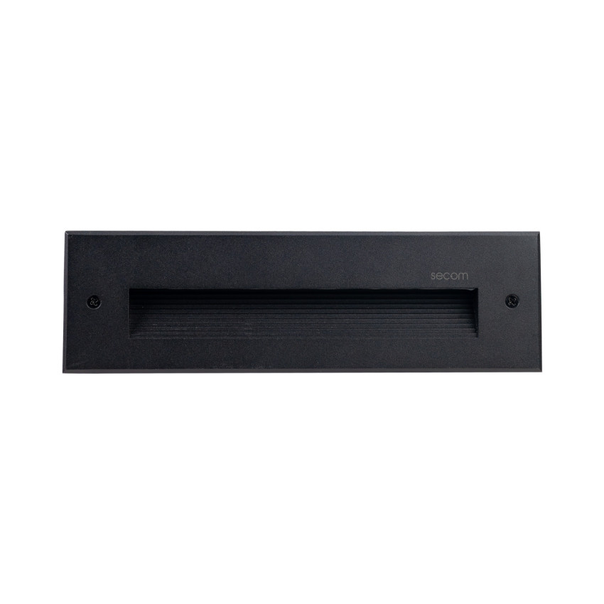 Aplique de Pared LED Empotrable Rectangular Trido Medium 6W 300lm IP65 25x5.3x7.5cm 4000K Negro 25000H SECOM Apliques de Exterio
