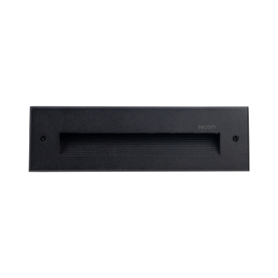 Rechteckige LED-Wandleuchte zum Einbau, Trido Medium, 6 W, 300 lm, IP65, „ 25x5.3x7.5cm “, 4000 K, schwarz, 25.000 Std., SECOM